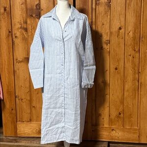 HARSHMAN 100% Linen FLORENCE SHIRT-DRESS XS style # 172041508 NEW